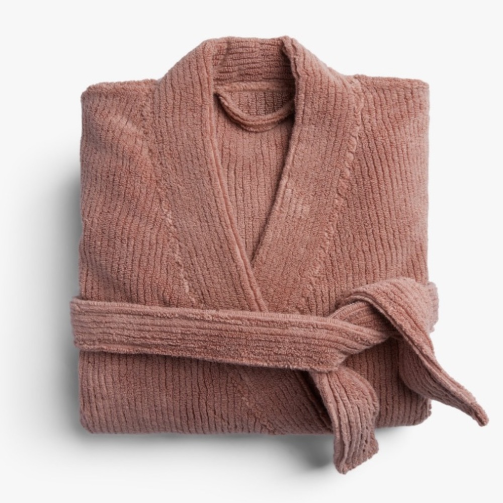 Parachute Home Soft Rib Robe Clay Size Large 100% Cotton